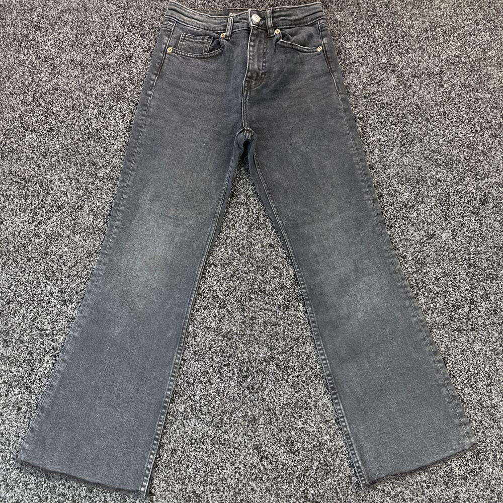 Zara Women’s Charcoal Wash High Rise Flare Jeans Size 4 Denim Pants